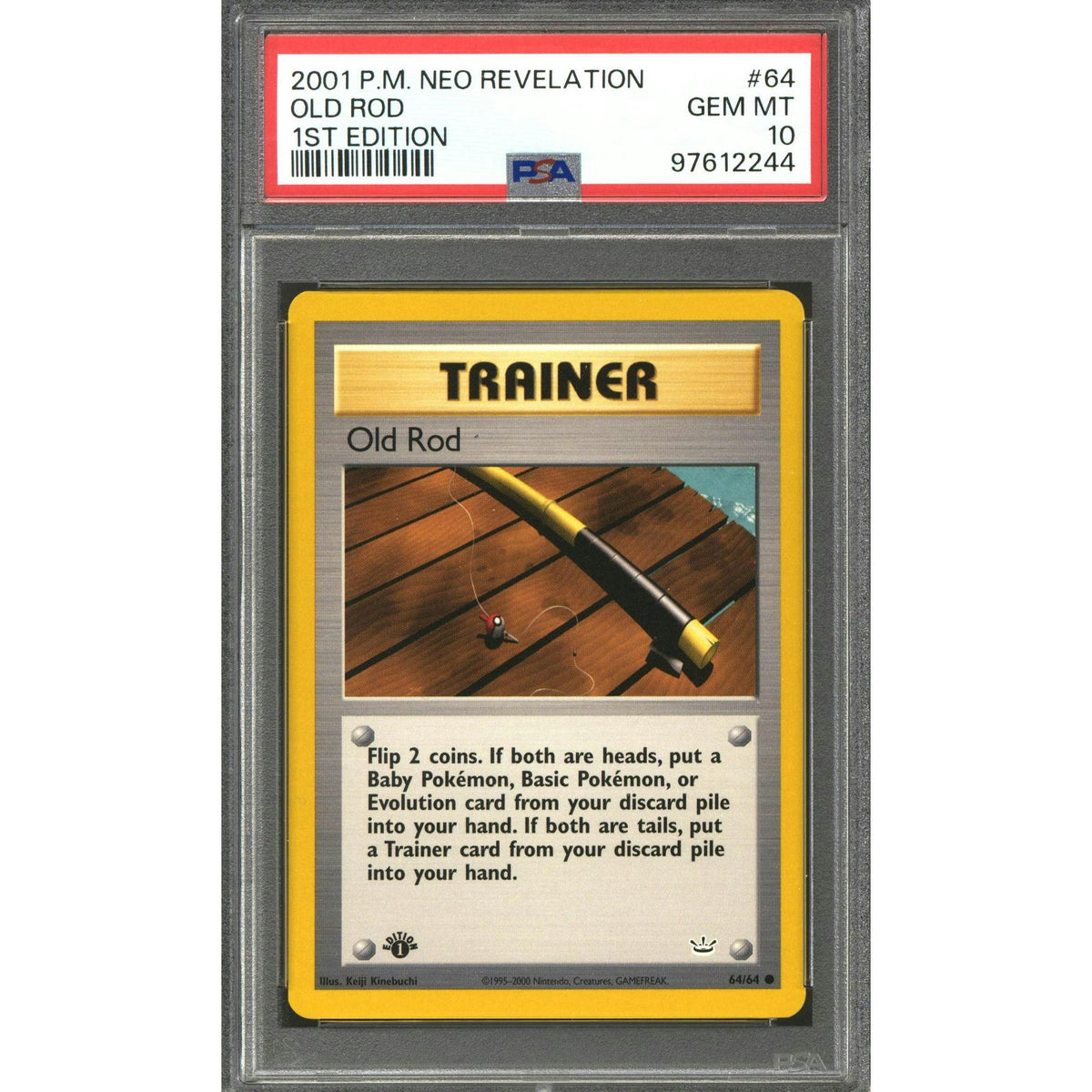 Pokemon Neo Revelation 1st Edition Old Rod 64/64 PSA 10 GEM MINT