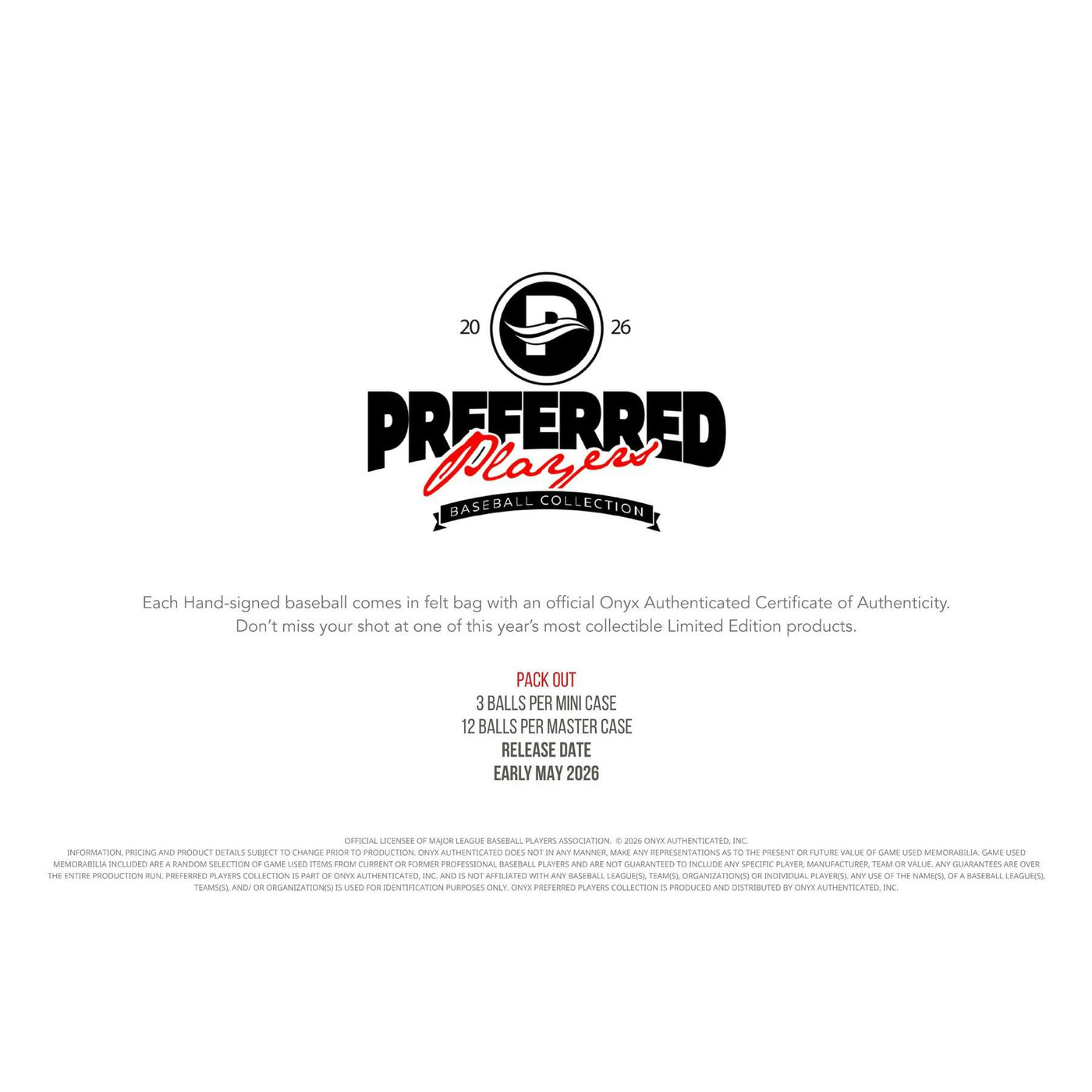 2026 Onyx Preferred Players Collection Autographed Baseball Hobby Box