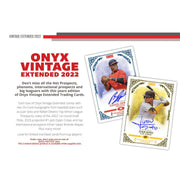 2022 Onyx Vintage Extended Baseball Hobby Box (Reed Buy)