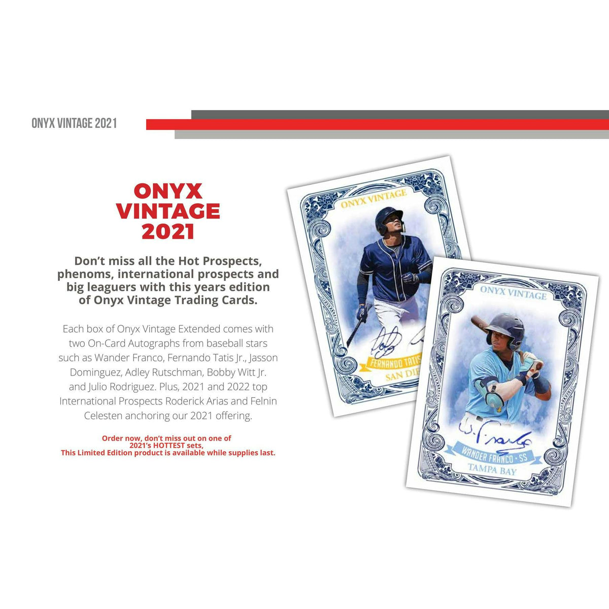 2021 Onyx Vintage Baseball Hobby Box (Reed Buy)