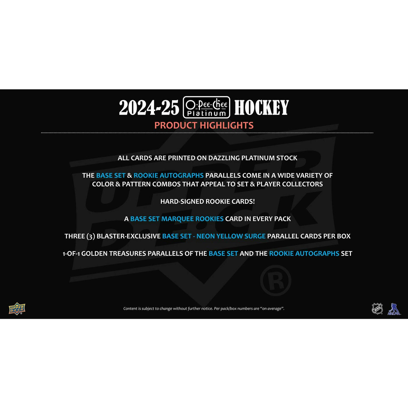 2024/25 Upper Deck O-Pee-Chee Platinum Hockey Blaster Box