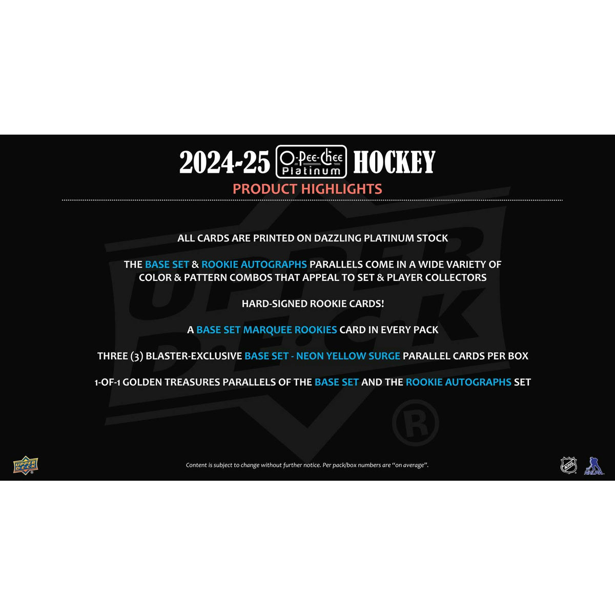 2024/25 Upper Deck O-Pee-Chee Platinum Hockey Blaster Box