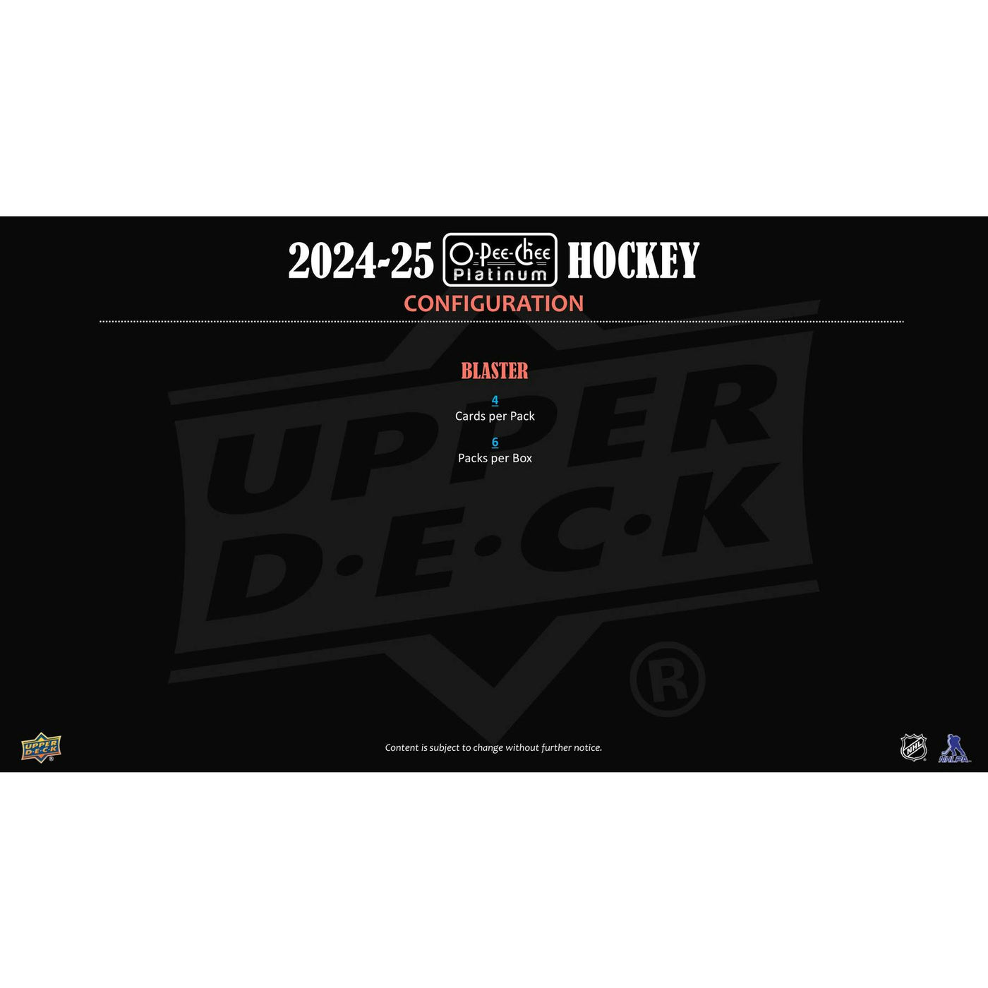 2024/25 Upper Deck O-Pee-Chee Platinum Hockey Blaster Pack