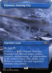 Magic the Gathering Kamigawa Neon Dynasty BORDERLESS Otawara, Soaring City 414 NEAR MINT NM