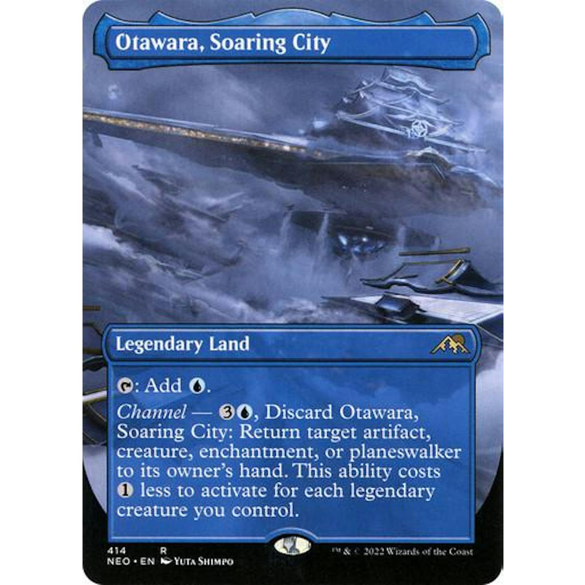 Magic the Gathering Kamigawa Neon Dynasty BORDERLESS Otawara, Soaring City 414 NEAR MINT NM