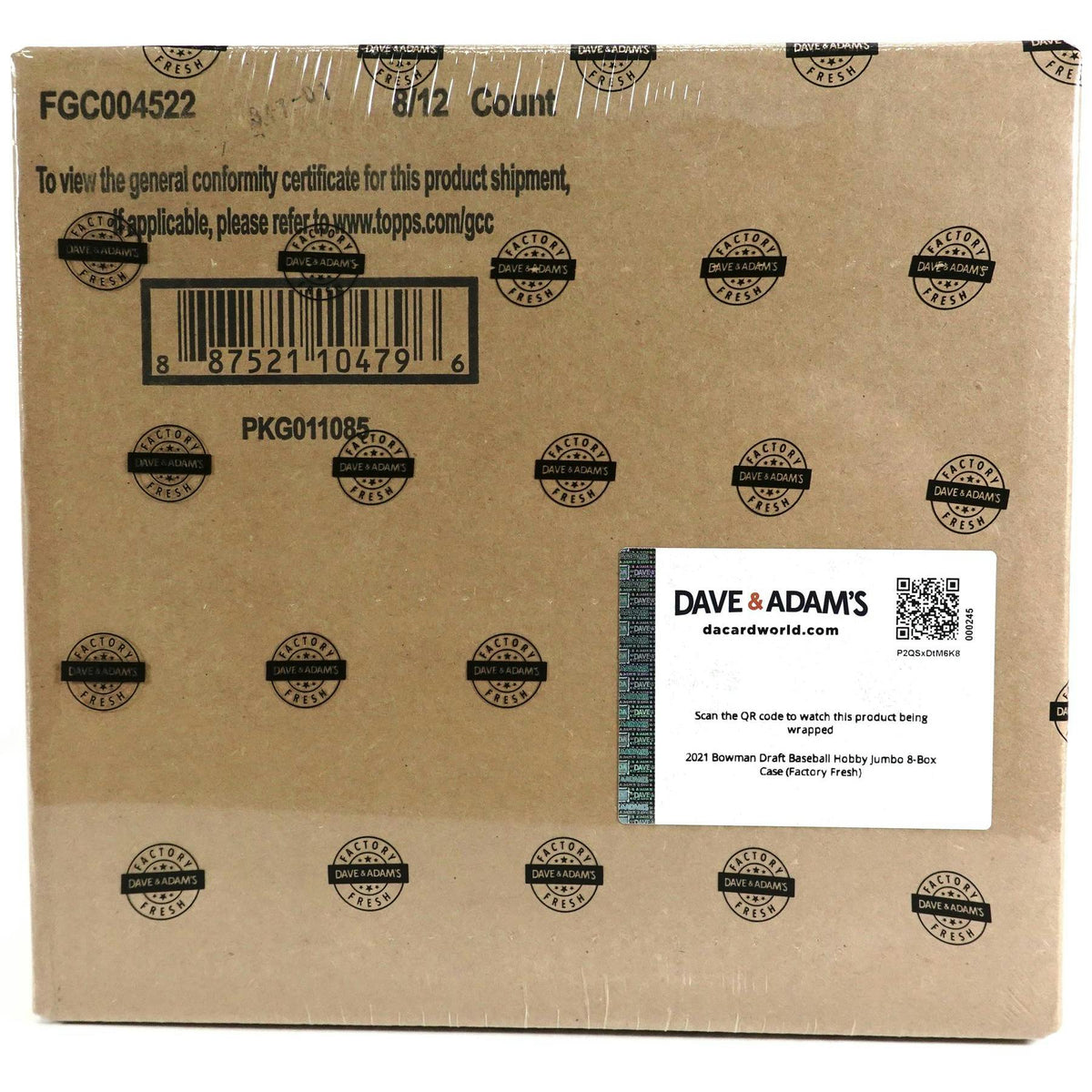 2021 Bowman Draft Baseball Hobby Jumbo 8-Box Case (Factory Fresh)