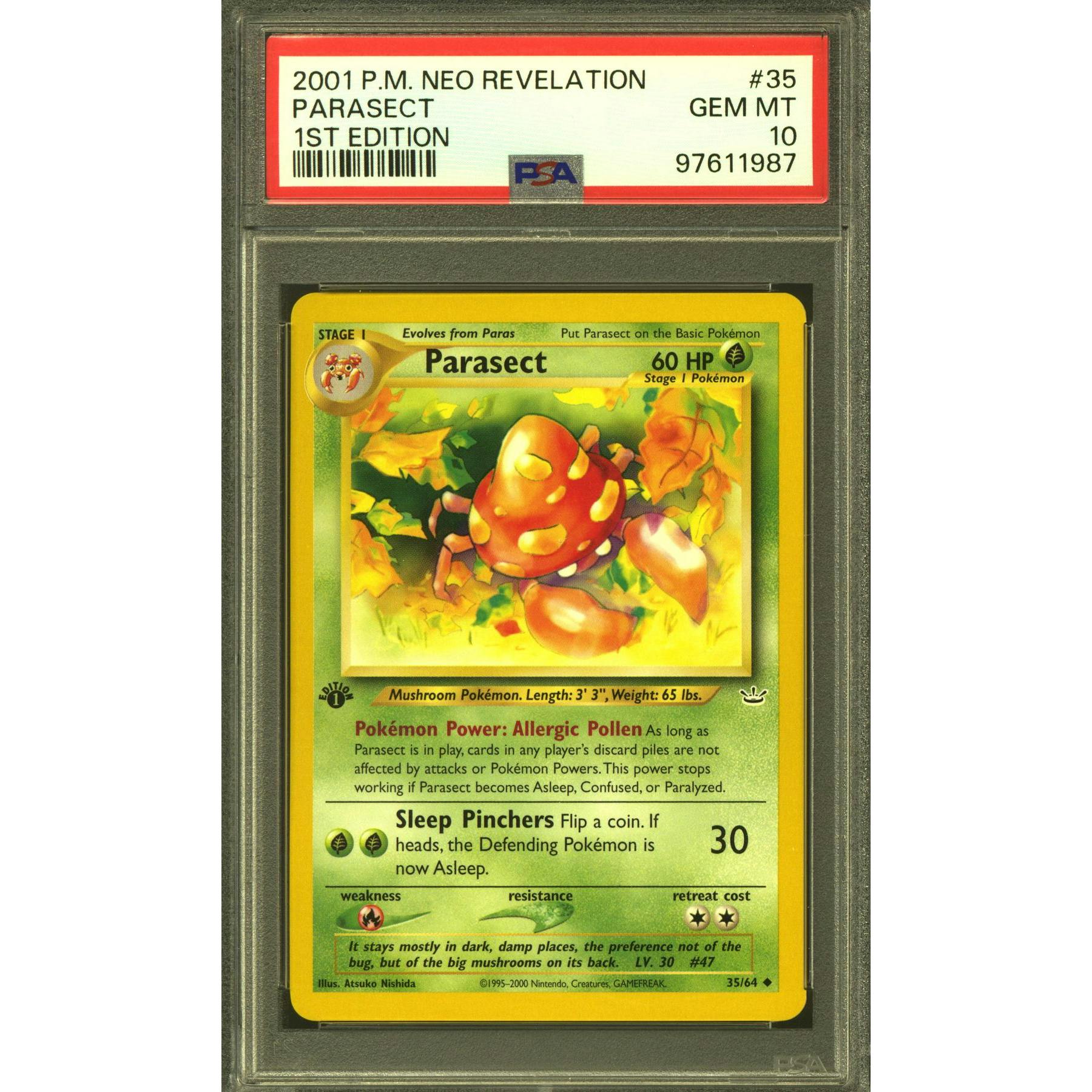 Pokemon Neo Revelation 1st Edition Parasect 35/64 PSA 10 GEM MINT