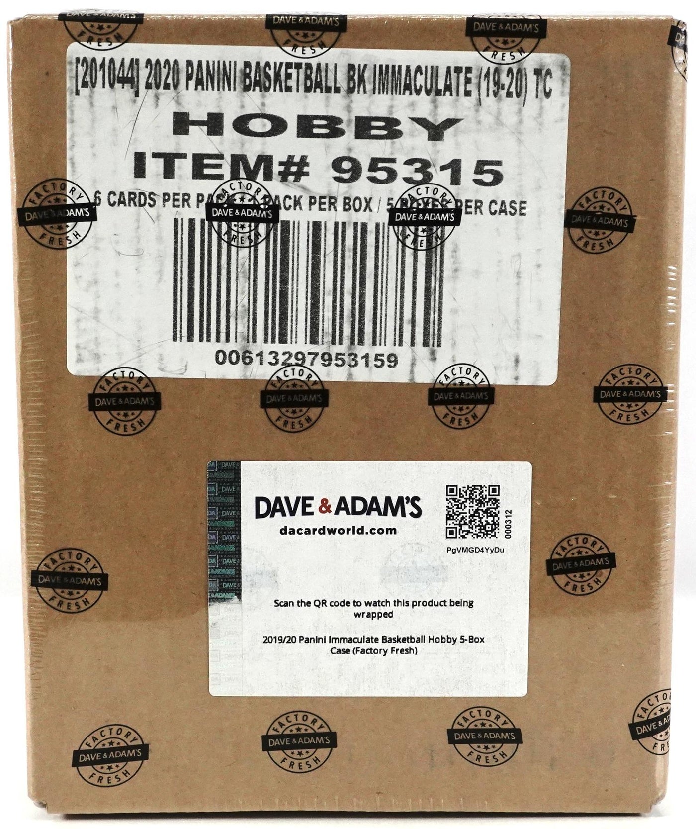 2019/20 Panini Immaculate Basketball Hobby 5-Box Case (Factory Fresh)