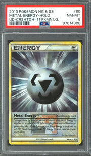 Pokemon HGSS Pokemon League Promo Crosshatch Reverse Holo Foil Metal Energy 80/90 PSA 8