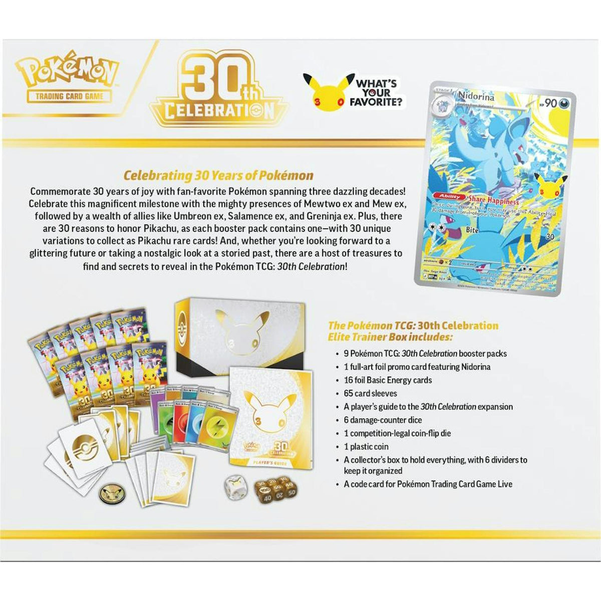 Pokemon 30th Celebration Elite Trainer Box (Presell)