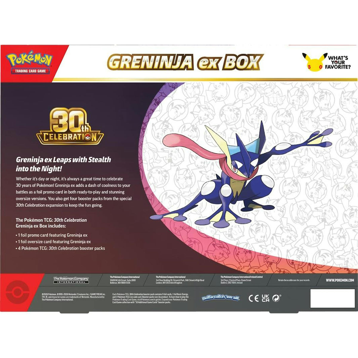 Pokemon 30th Celebration ex 6-Box Case (Presell)