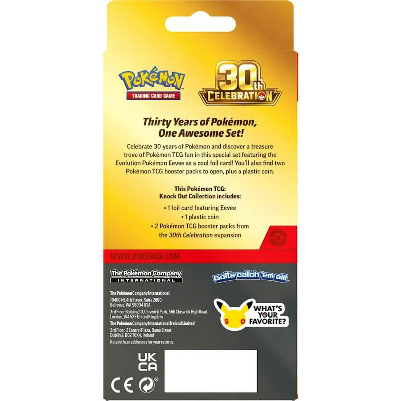 Pokemon 30th Celebration Knock Out Collection 24-Box Case (Presell)