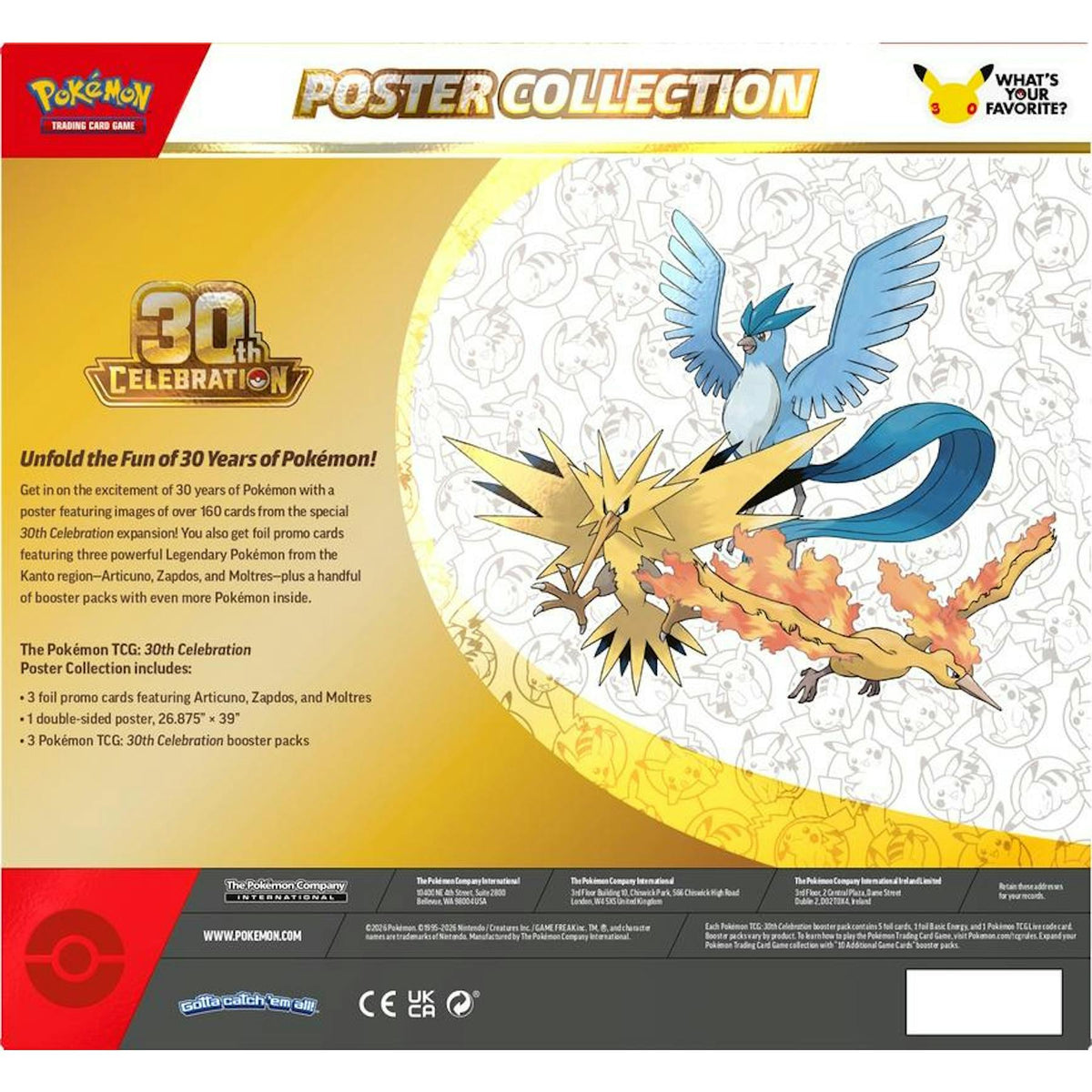 Pokemon 30th Celebration Poster Collection Box (Presell)