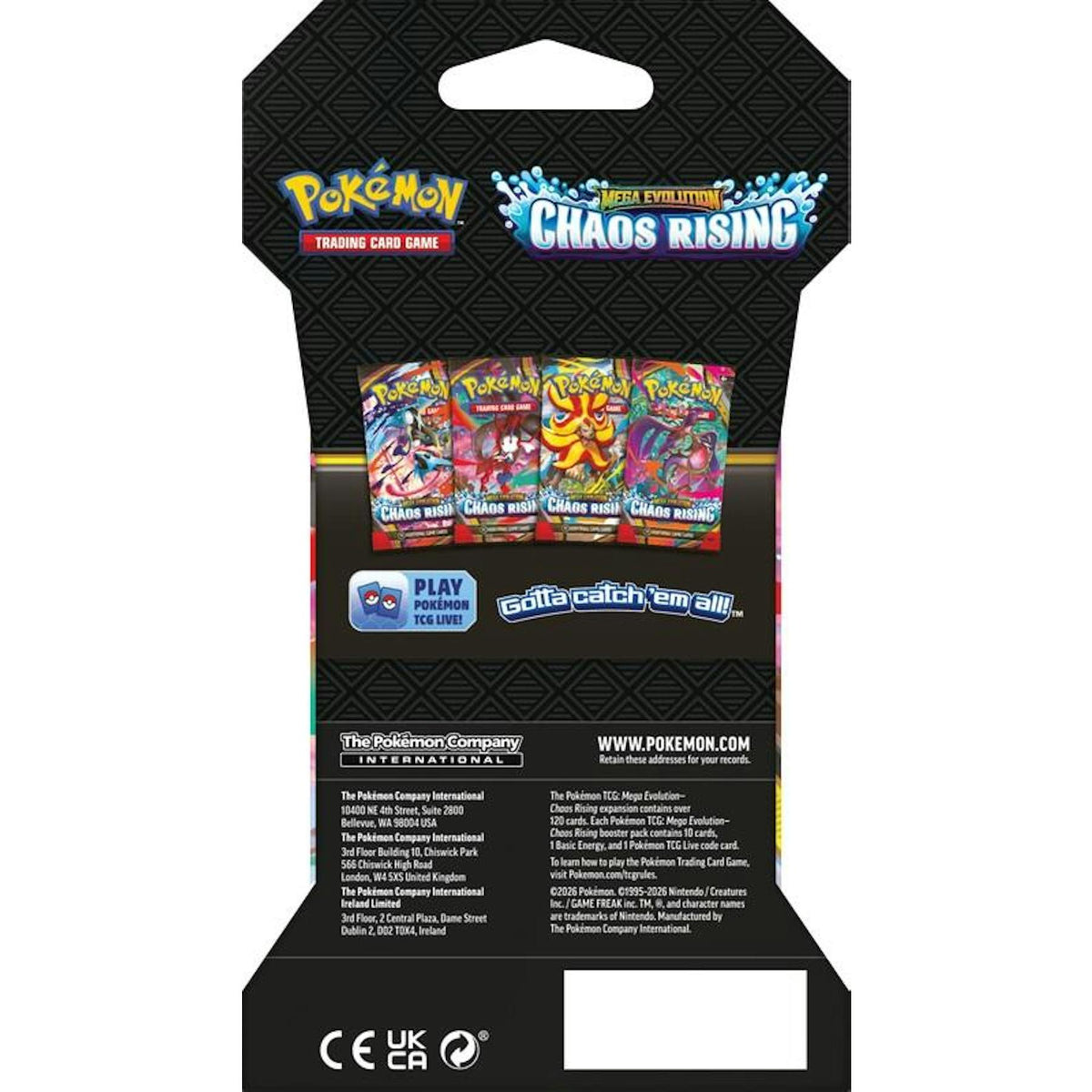 Pokemon Mega Evolution: Chaos Rising Sleeved Booster Pack