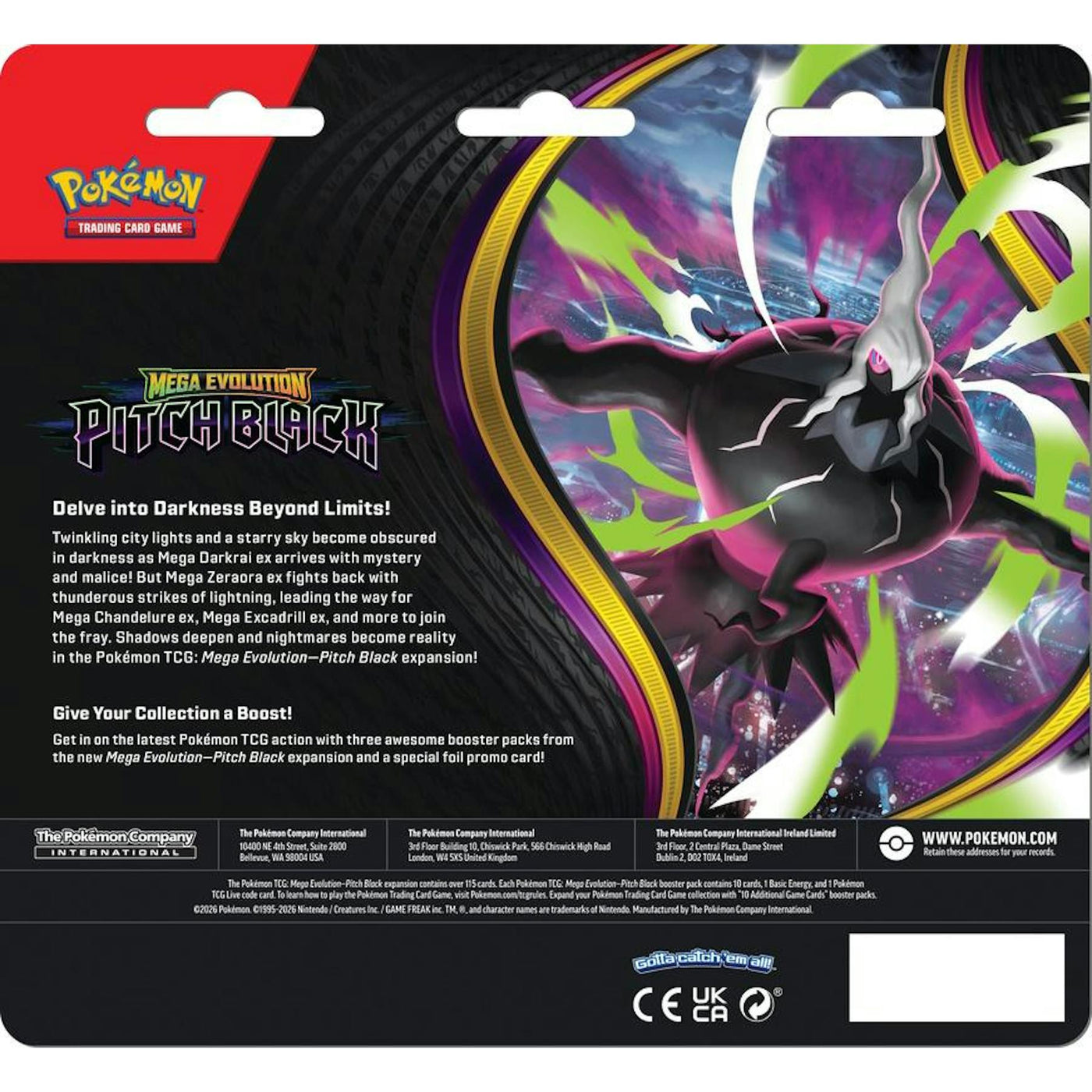 Pokemon Mega Evolution: Pitch Black 3-Pack Blister