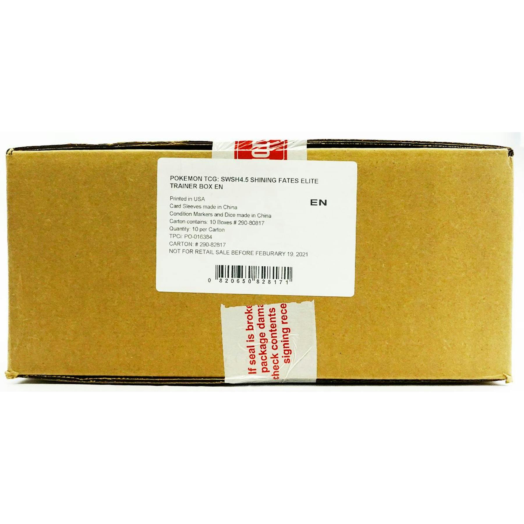 Pokemon Shining Fates Elite Trainer 10-Box Case
