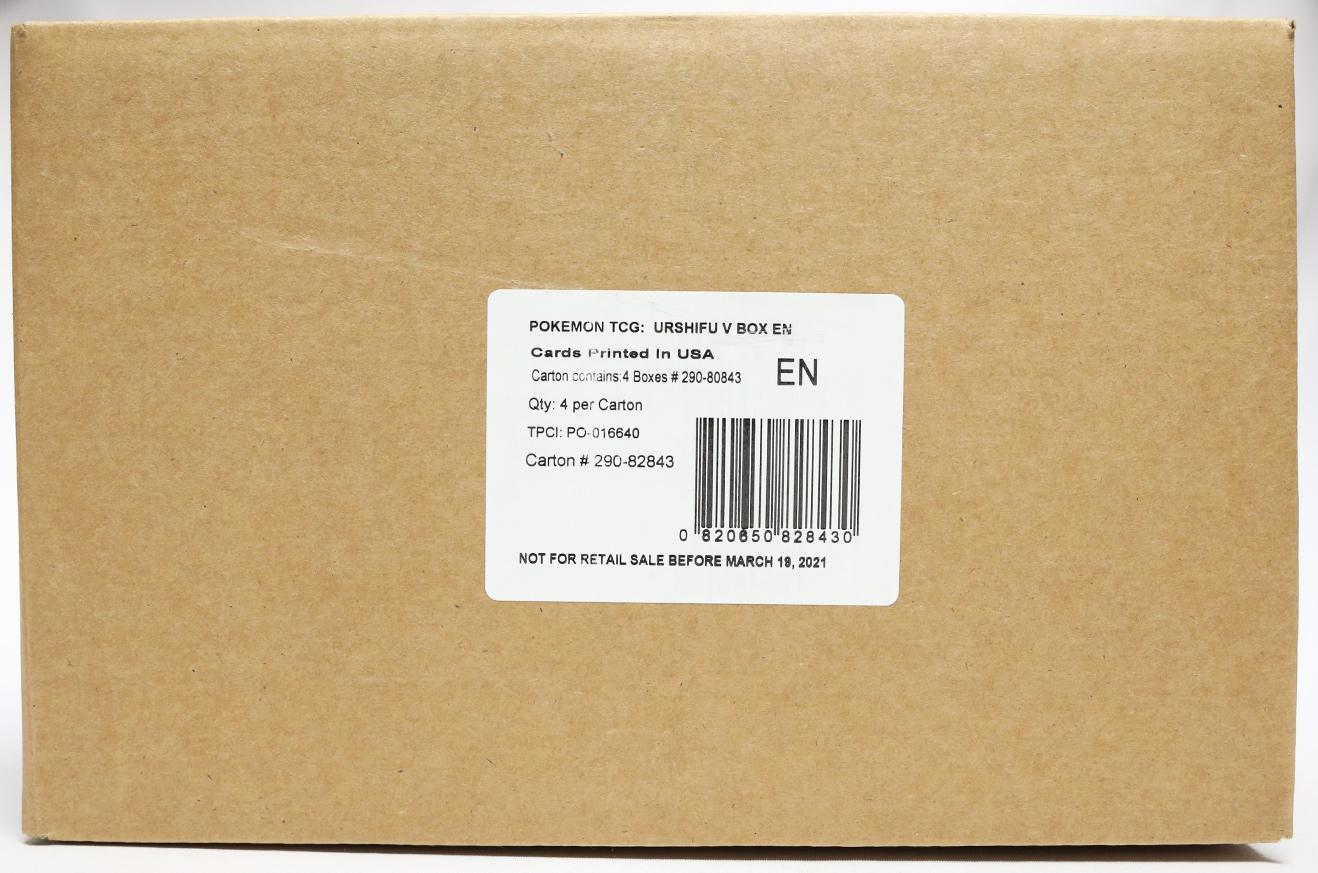 Pokemon Single Strike / Rapid Strike Urshifu V 4-Box Case (Reed Buy)