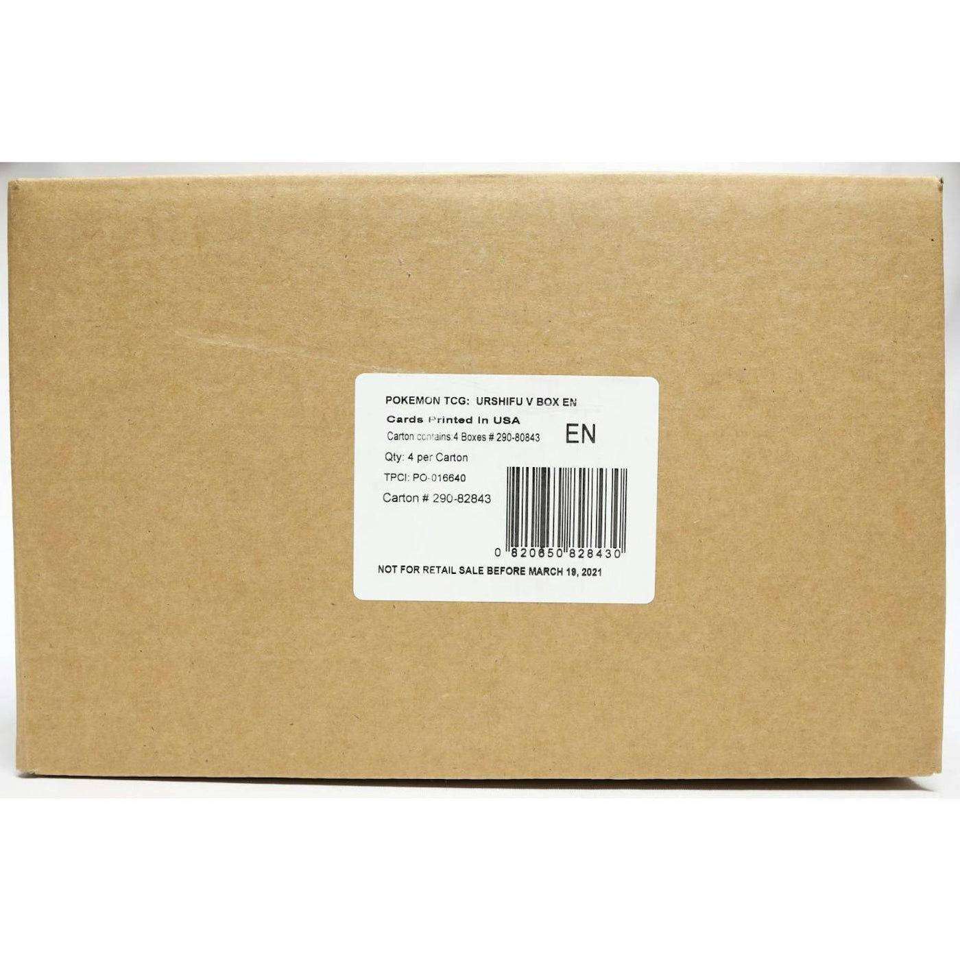Pokemon Single Strike / Rapid Strike Urshifu V 4-Box Case (Reed Buy)