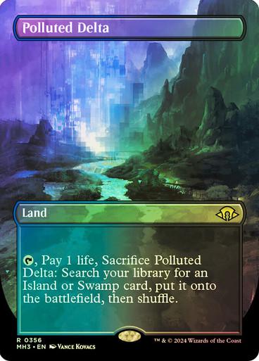 Magic the Gathering Modern Horizons 2 BORDERLESS FOIL Polluted Delta 0356 NEAR MINT NM