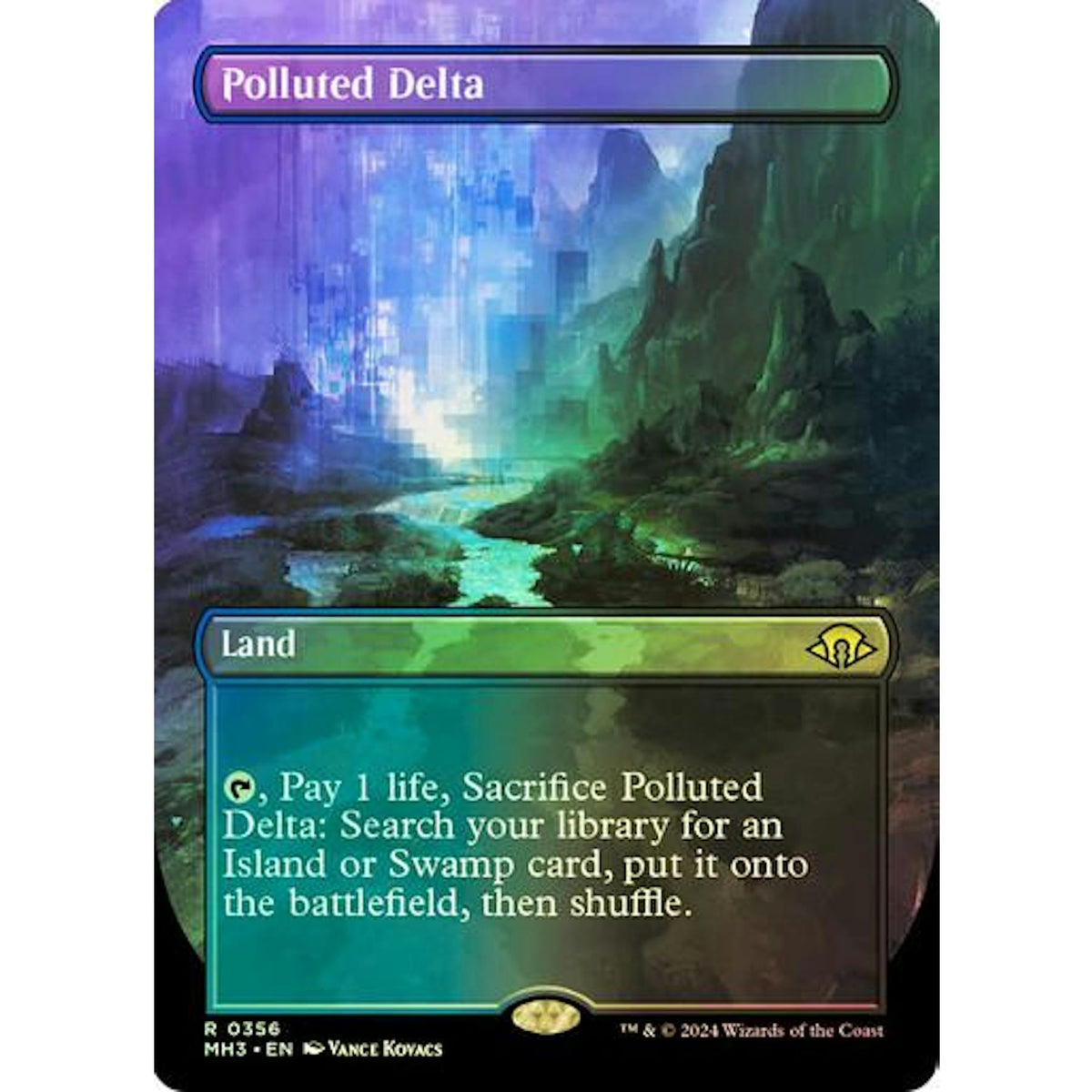 Magic the Gathering Modern Horizons 2 BORDERLESS FOIL Polluted Delta 0356 NEAR MINT NM