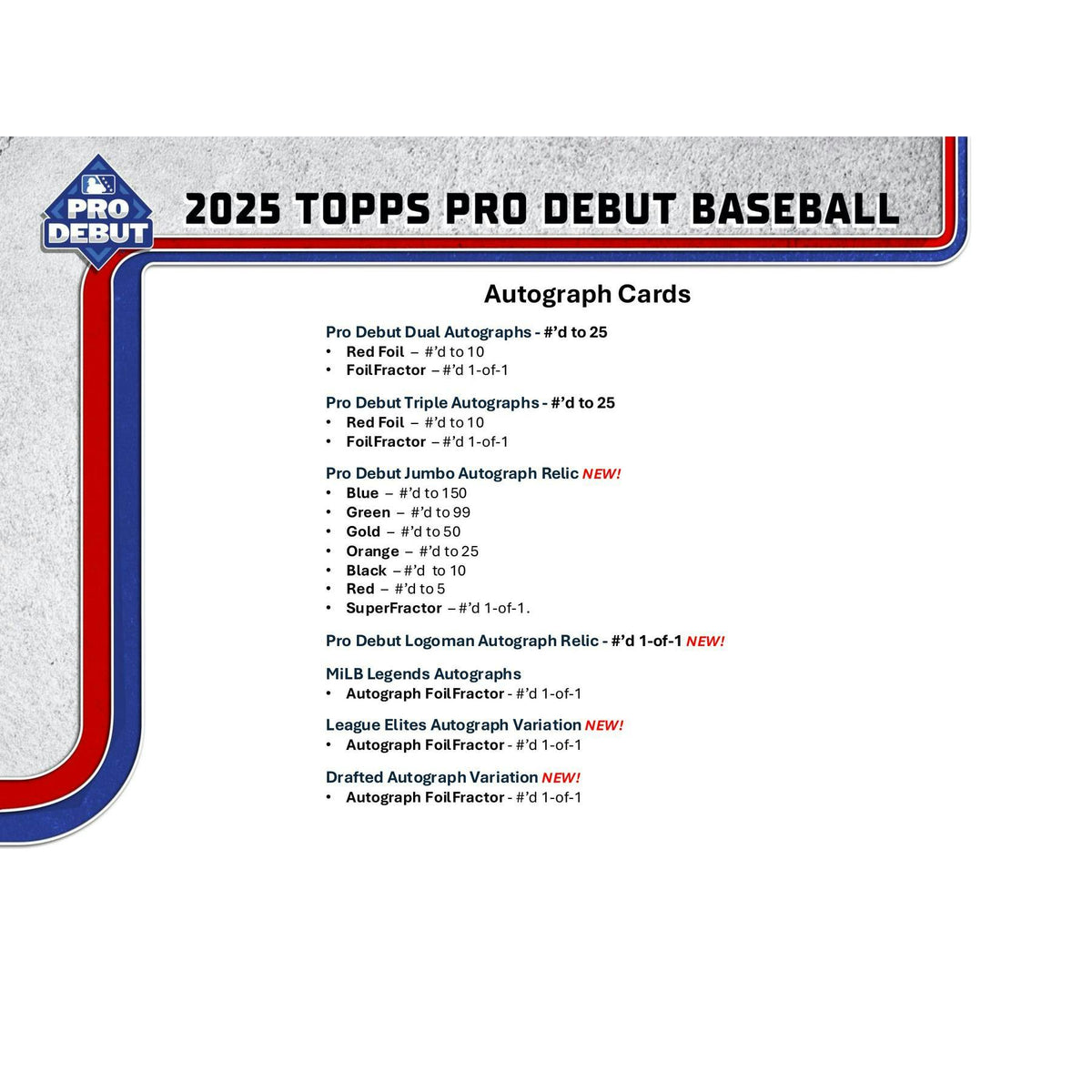2025 Topps Pro Debut Baseball Hobby Jumbo Box