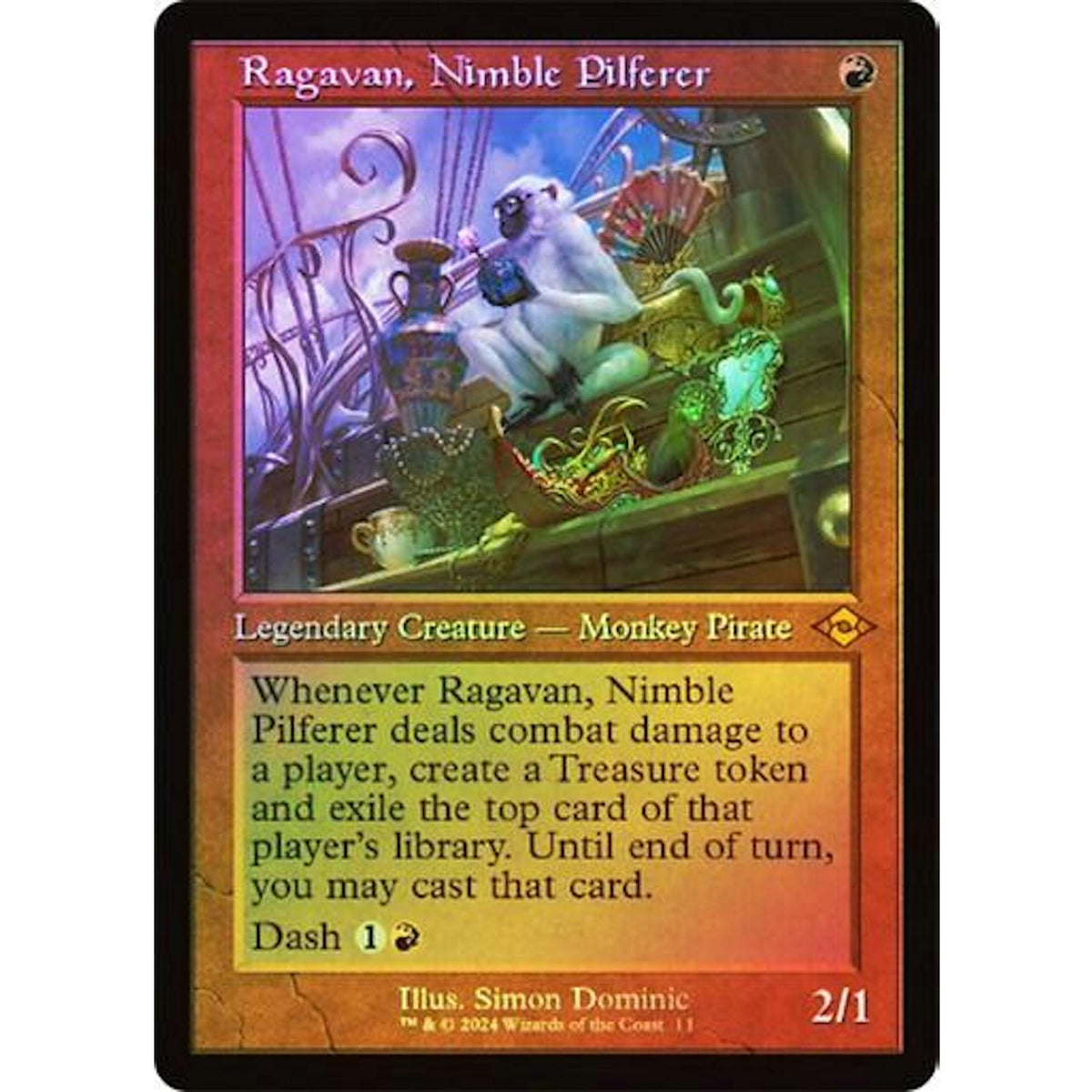 Magic the Gathering Modern Horizons 2 Retro Frame FOIL Ragavan, Nimble Pilferer NEAR MINT NM