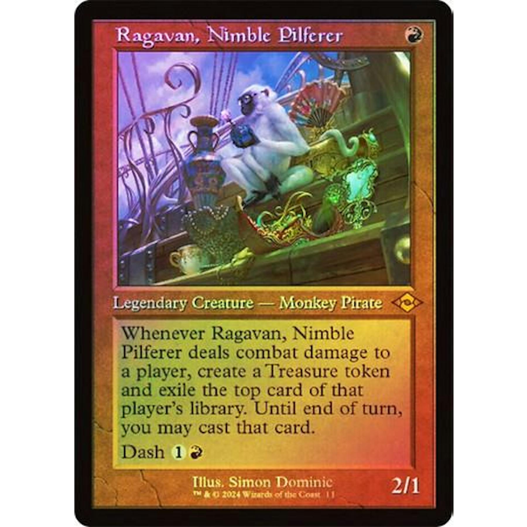 Magic the Gathering Modern Horizons 2 Retro Frame FOIL Ragavan, Nimble Pilferer NEAR MINT NM