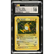 Pokemon Base Set 1st Edition Shadowless Raichu 14/102 CGC 10 GEM MINT