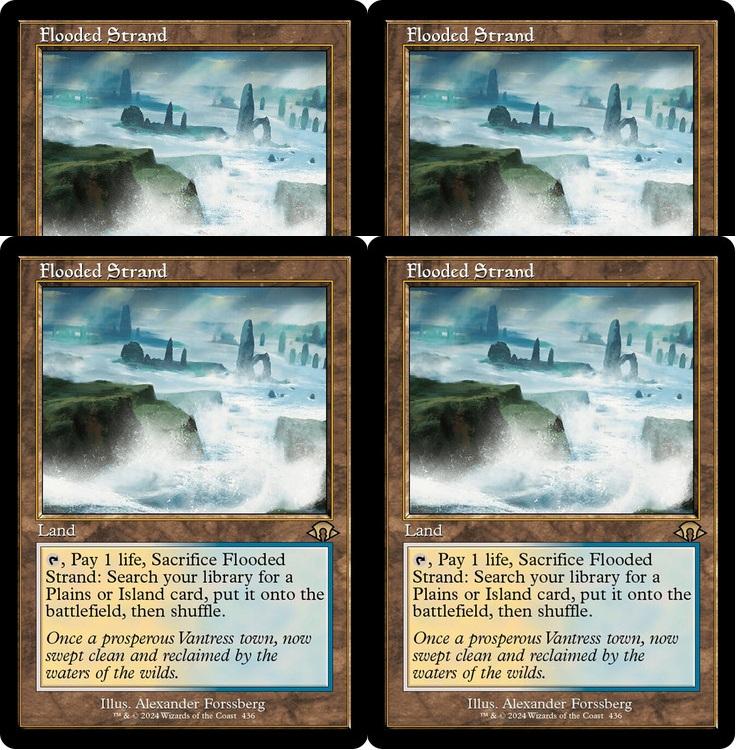 Magic the Gathering Modern Horizons 3 PLAYSET Retro Frame 4x Flooded Strand x4 NEAR MINT NM