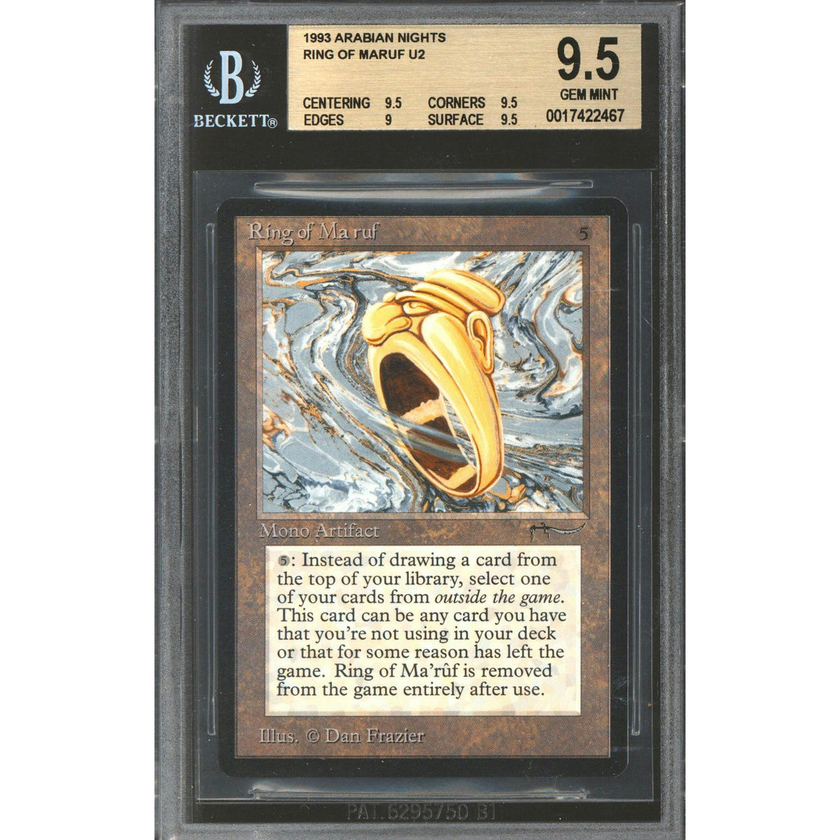 Magic the Gathering Arabian Nights Ring of Maruf BGS 9.5 (9.5, 9.5, 9, 9.5) GEM MINT