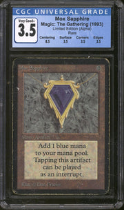 Magic the Gathering Alpha Mox Sapphire CGC 3.5 Pedigree HEAVILY PLAYED HP