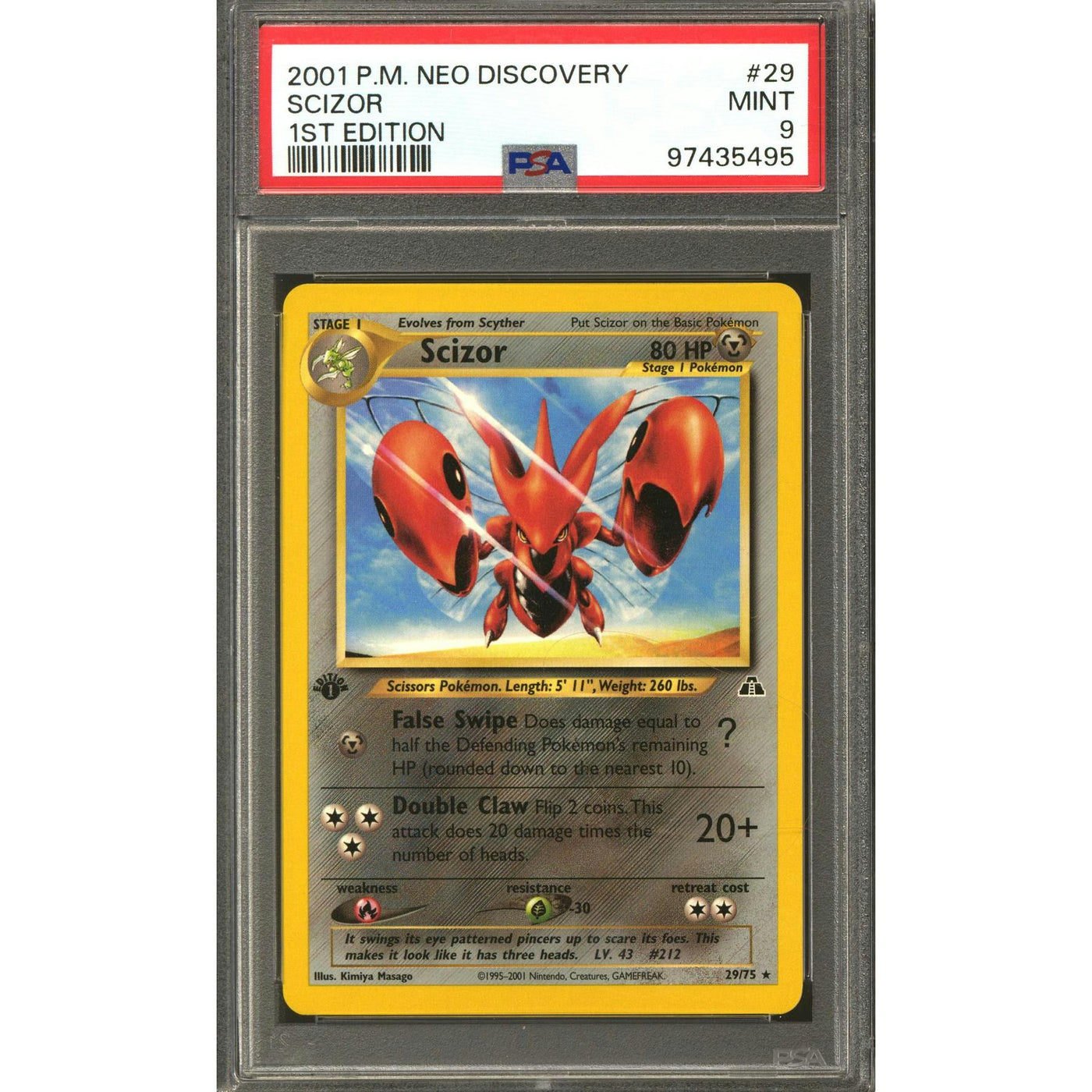 Pokemon Neo Discovery 1st Edition Scizor 29/75 PSA 9