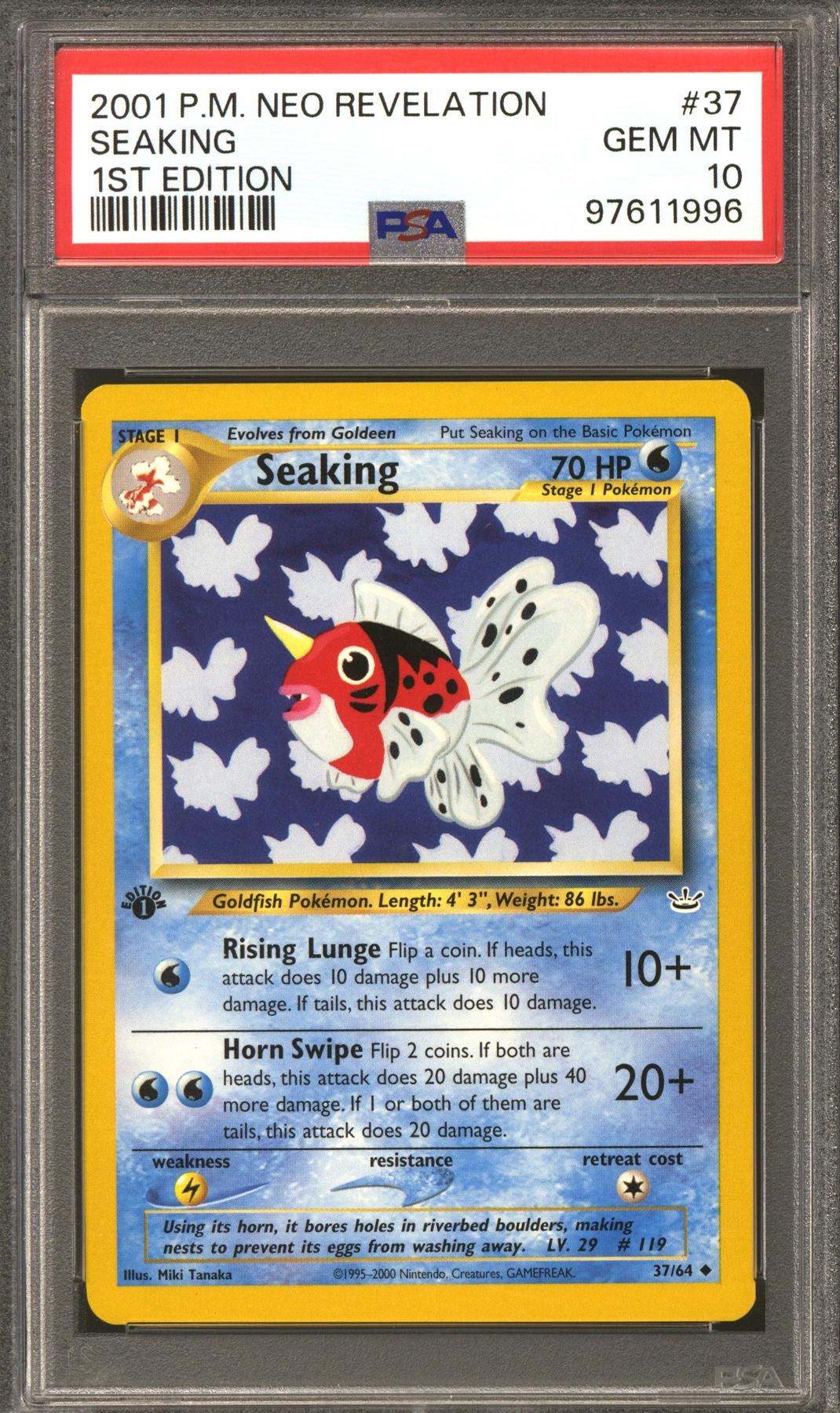 Pokemon Neo Revelation 1st Edition Seaking 37/64 PSA 10 GEM MINT