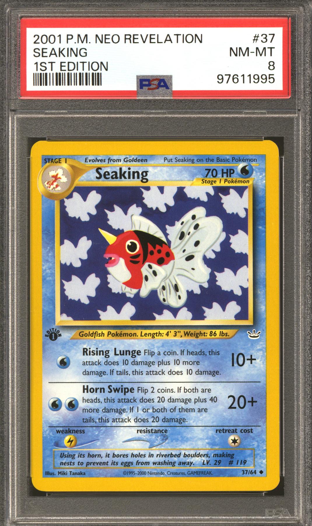 Pokemon Neo Revelation 1st Edition Seaking 37/64 PSA 8
