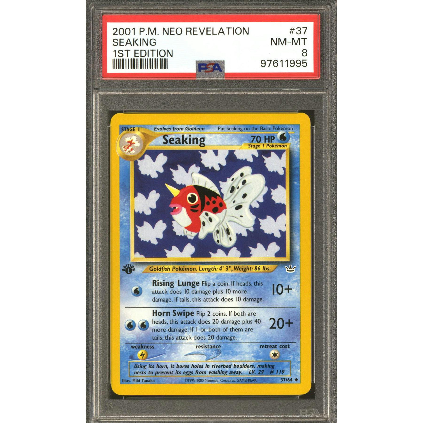 Pokemon Neo Revelation 1st Edition Seaking 37/64 PSA 8
