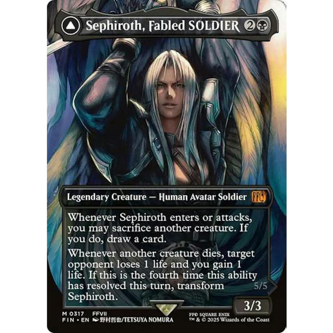 Magic the Gathering Final Fantasy Sephiroth, Fabled SOLDIER Borderless 317 NEAR MINT NM