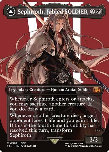 Magic the Gathering Final Fantasy Sephiroth, Fabled SOLDIER Borderless 382 NEAR MINT NM