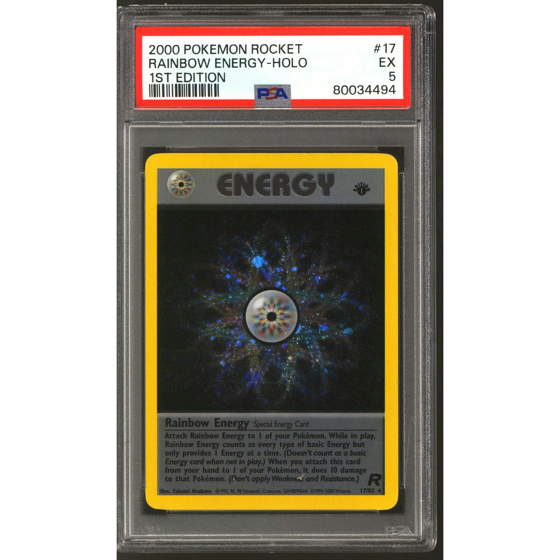 Pokemon Team Rocket 1st Edition Rainbow Energy 17/82 PSA 5