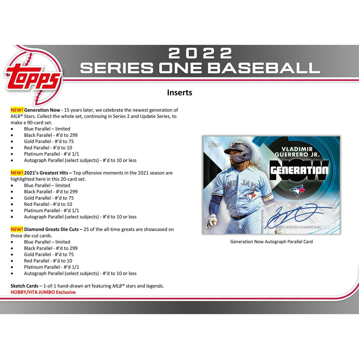 2022 Topps Series 1 Baseball Hobby Box (Reed Buy)