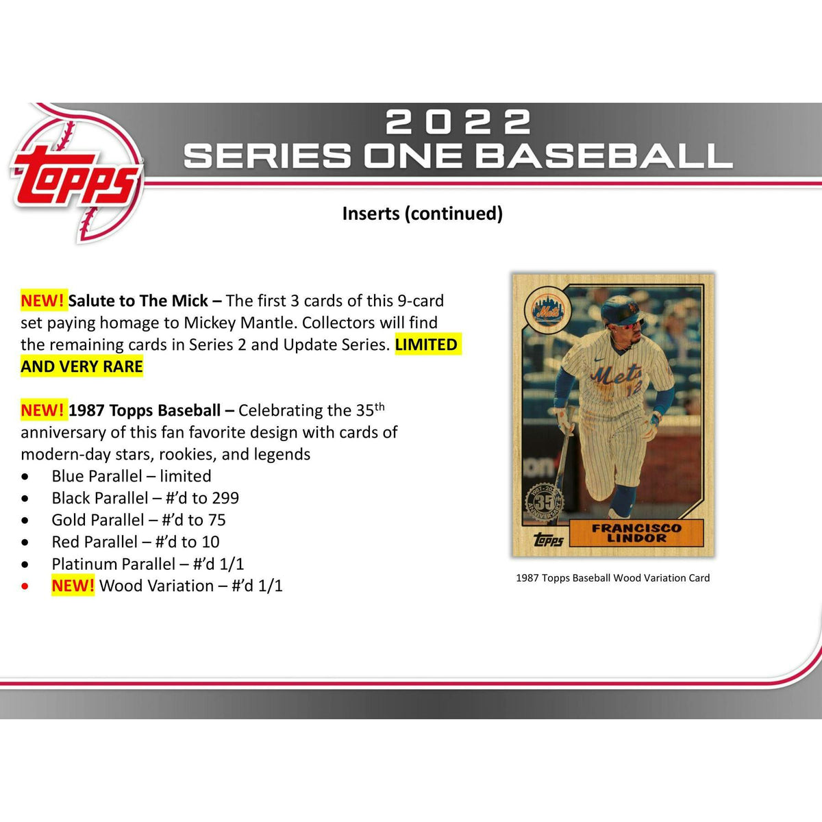 2022 Topps Series 1 Baseball Hobby Box (Reed Buy)