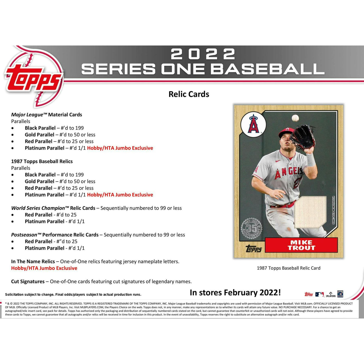 2022 Topps Series 1 Baseball Hobby 12-Box Case