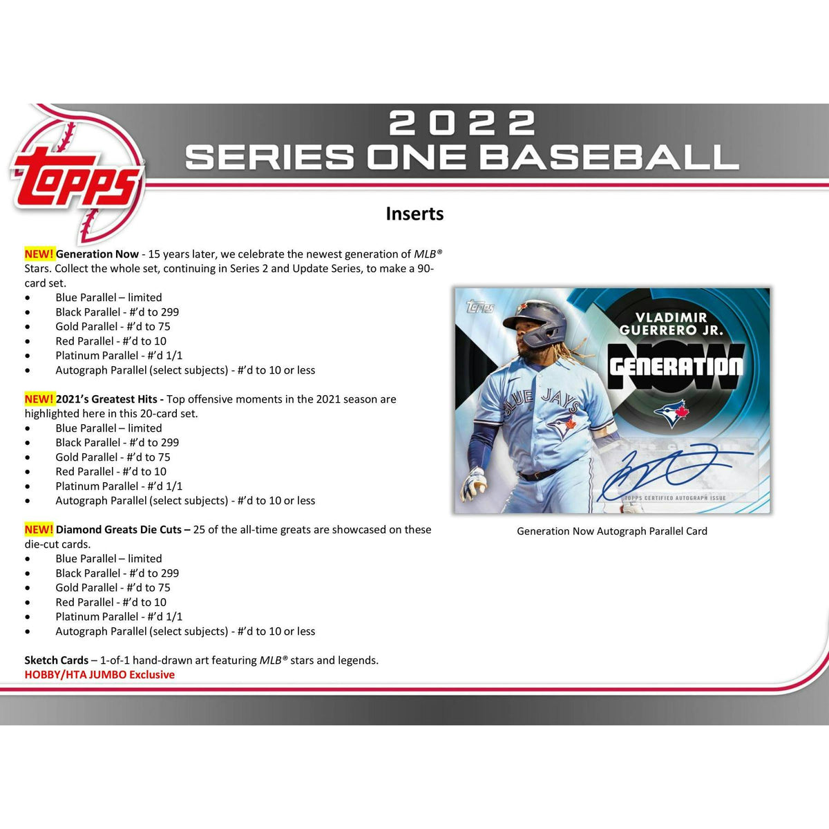 2022 Topps Series 1 Baseball Hobby Jumbo 6-Box Case