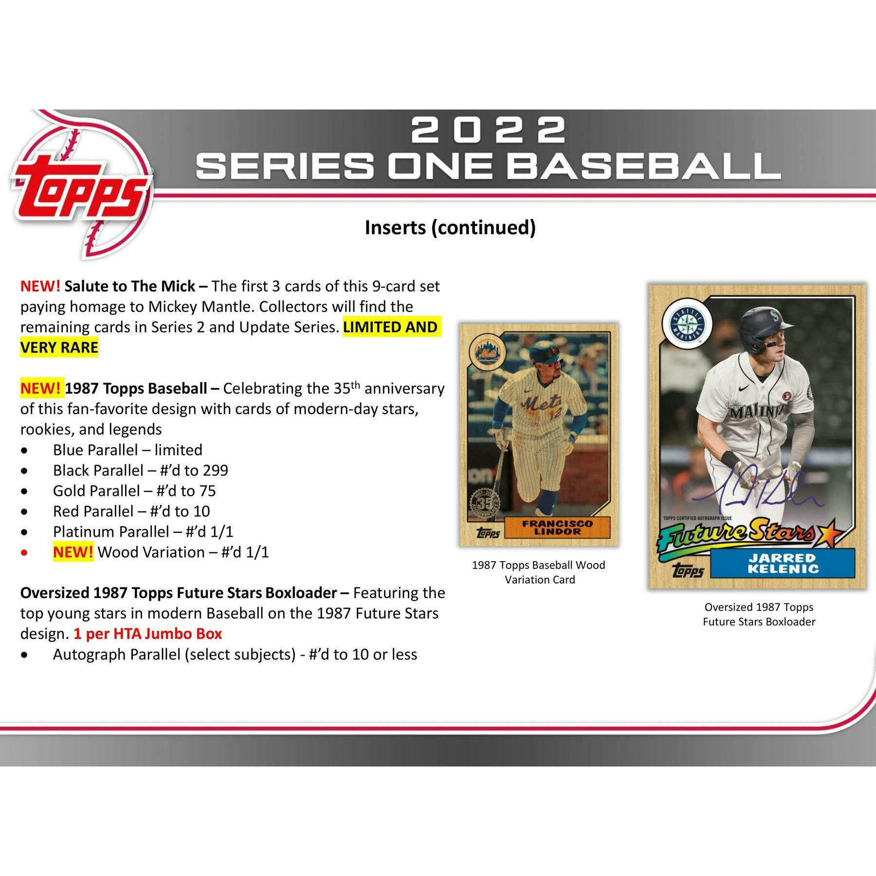 2022 Topps Series 1 Baseball Hobby Jumbo 6-Box Case