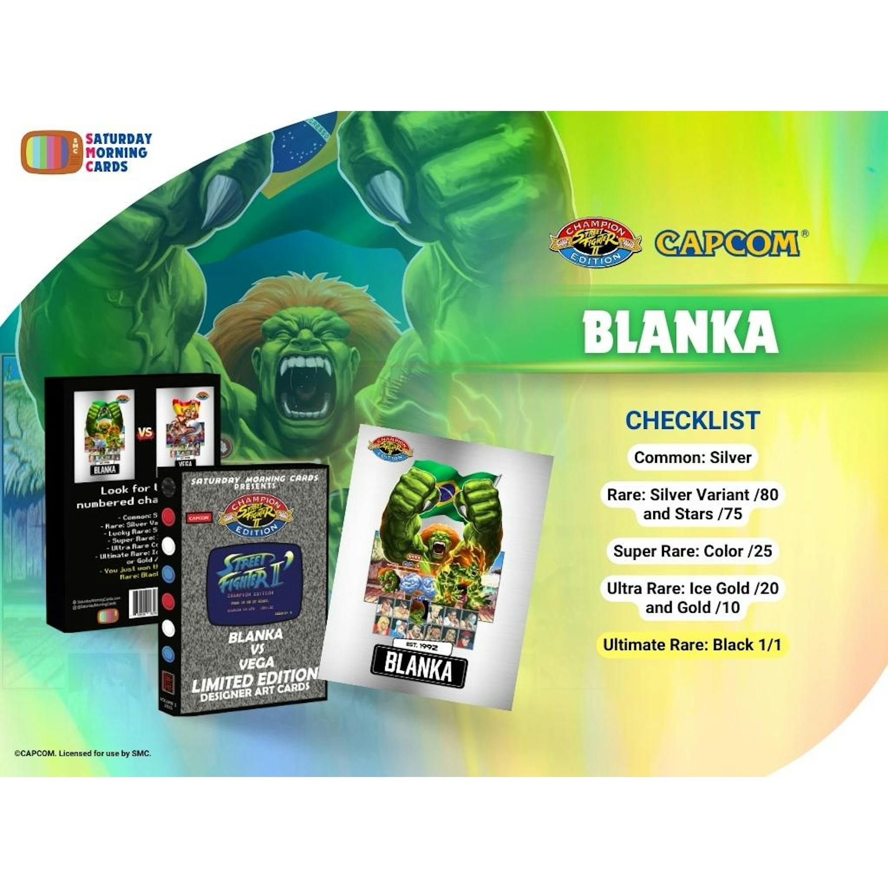2026 Saturday Morning Cards Street Fighter 2 Volume 5: Blanka Vs. Vega Hobby Box