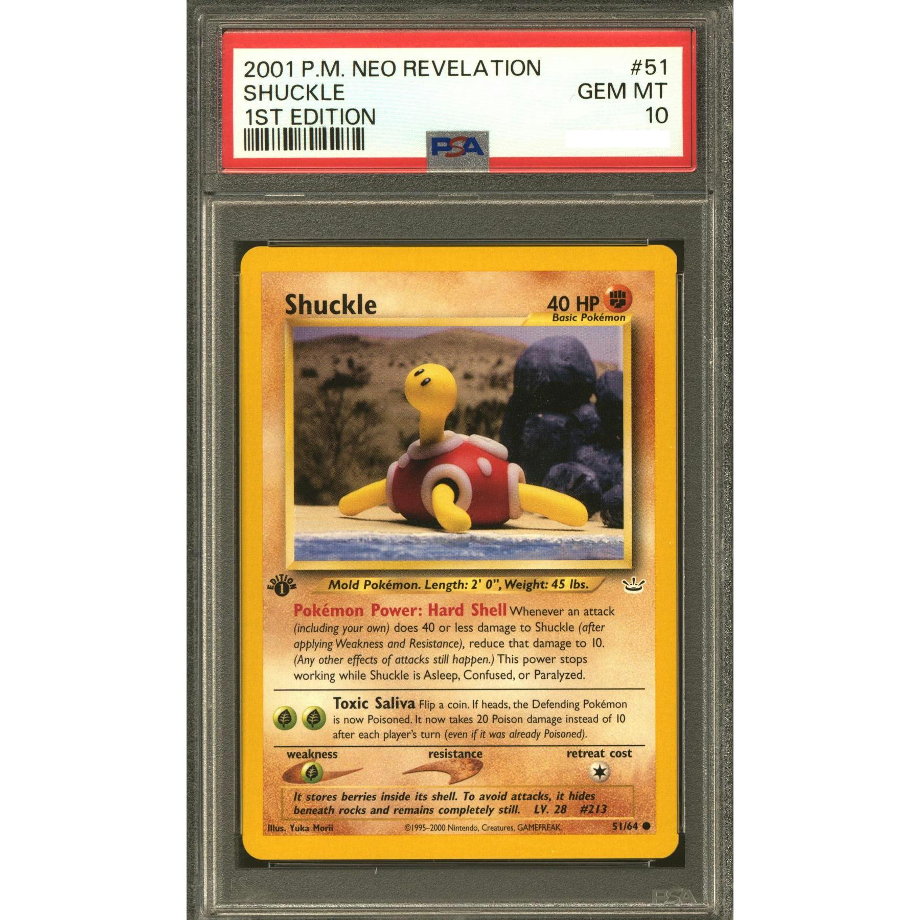 Pokemon Neo Revelation 1st Edition Shuckle 51/64 PSA 10 GEM MINT