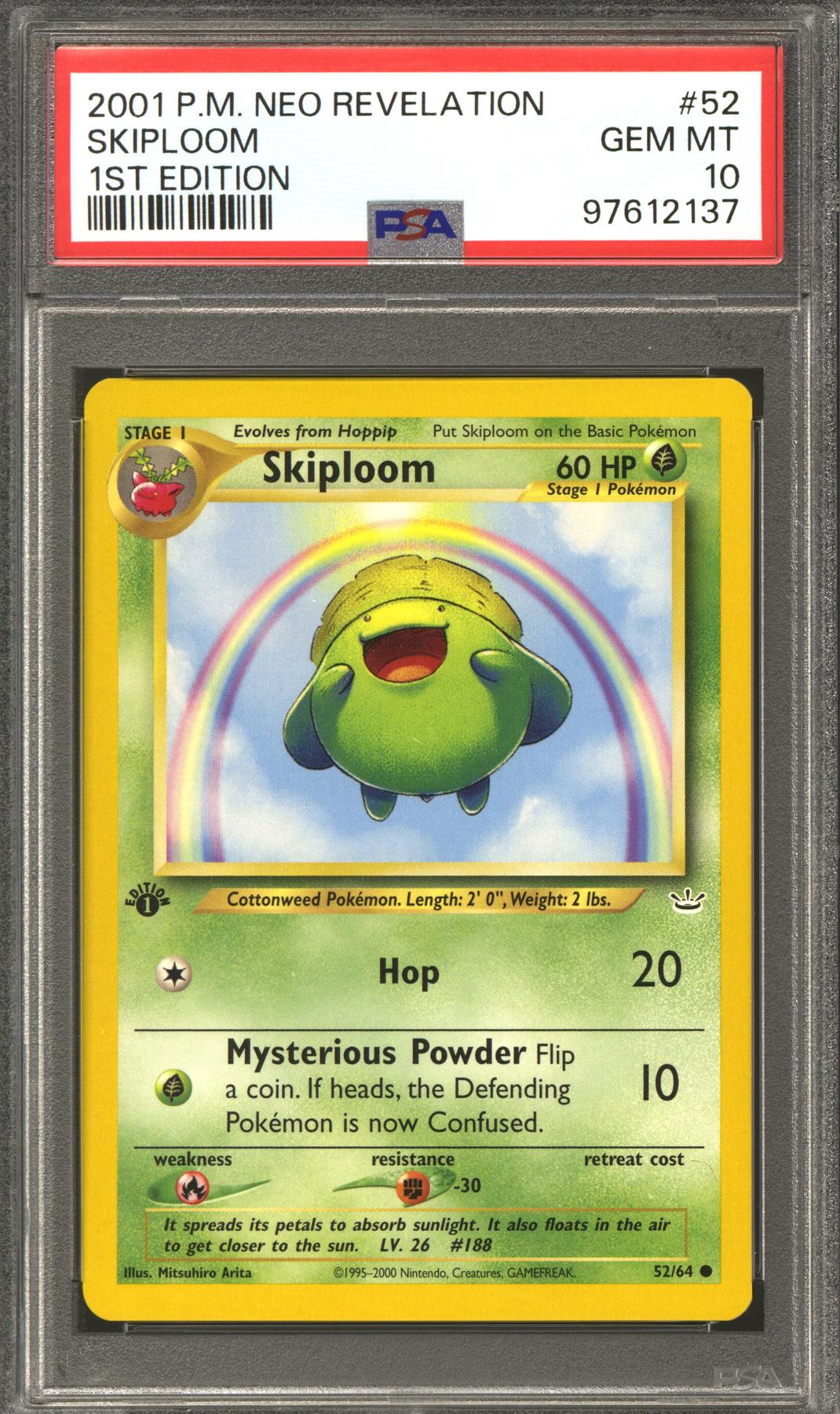 Pokemon Neo Revelation 1st Edition Skiploom 52/64 PSA 10 GEM MINT