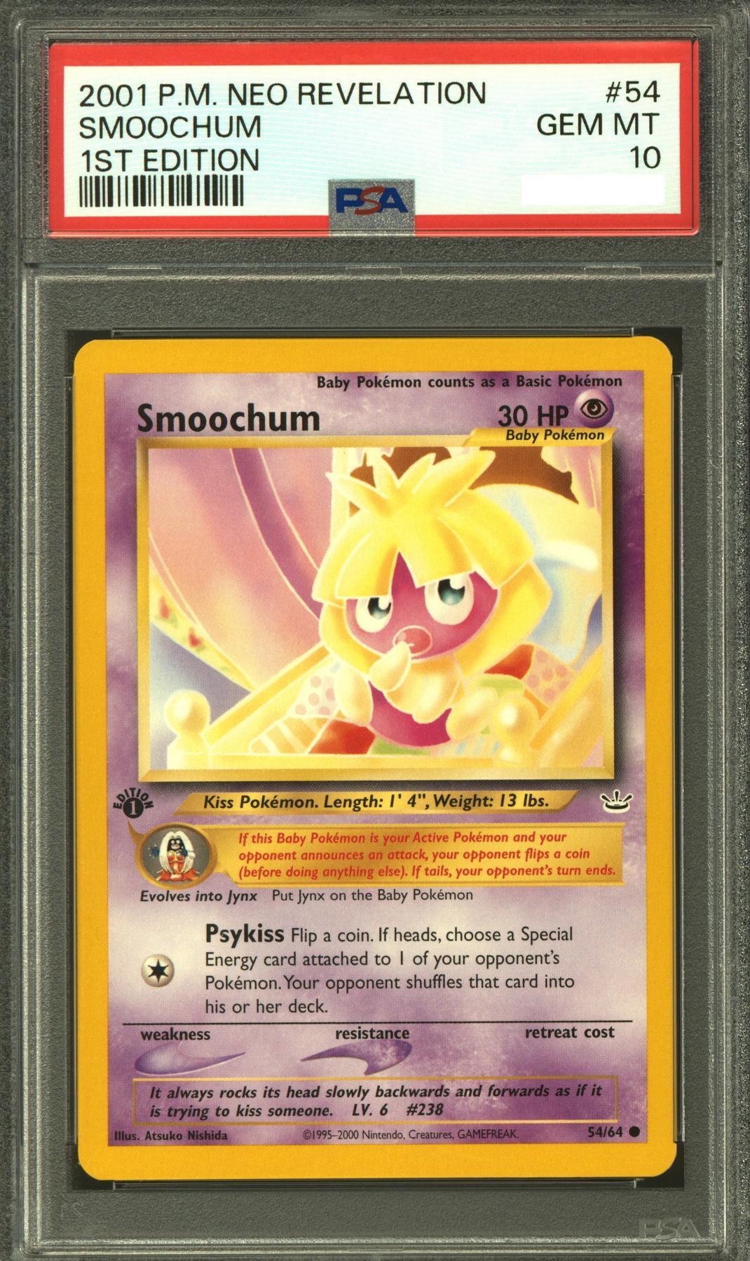 Pokemon Neo Revelation 1st Edition Smoochum 54/64 PSA 10 GEM MINT