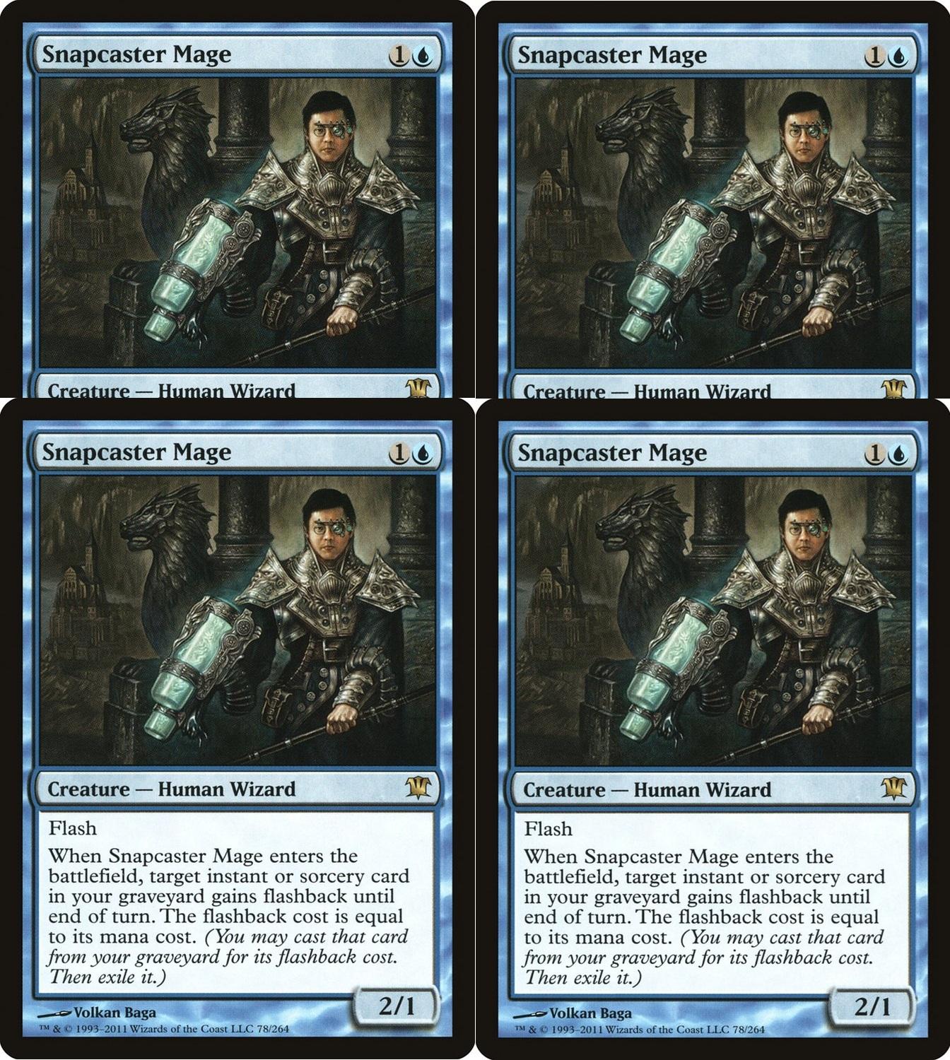 Magic the Gathering Innistrad PLAYSET 4x Snapcaster Mage x4 LIGHTLY PLAYED LP