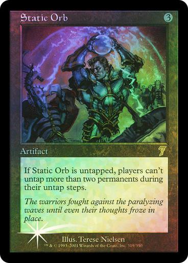 Magic the Gathering 7th Edition Seventh Ed FOIL Static Orb MODERATELY PLAYED MP