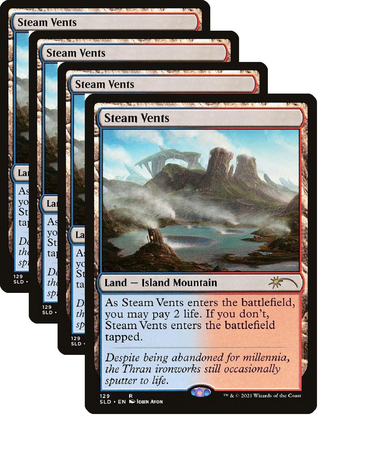Magic the Gathering Secret Lair Drop PLAYSET 4x Steam Vents SLD 129 x4 NEAR MINT NM